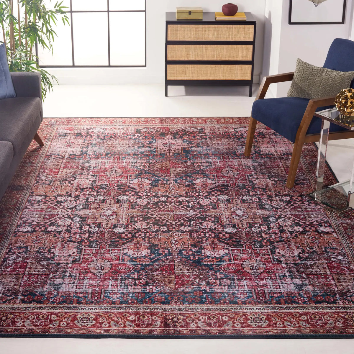 Safavieh Tucson 10'-0" x 14'-0" Rug in Rust / Green