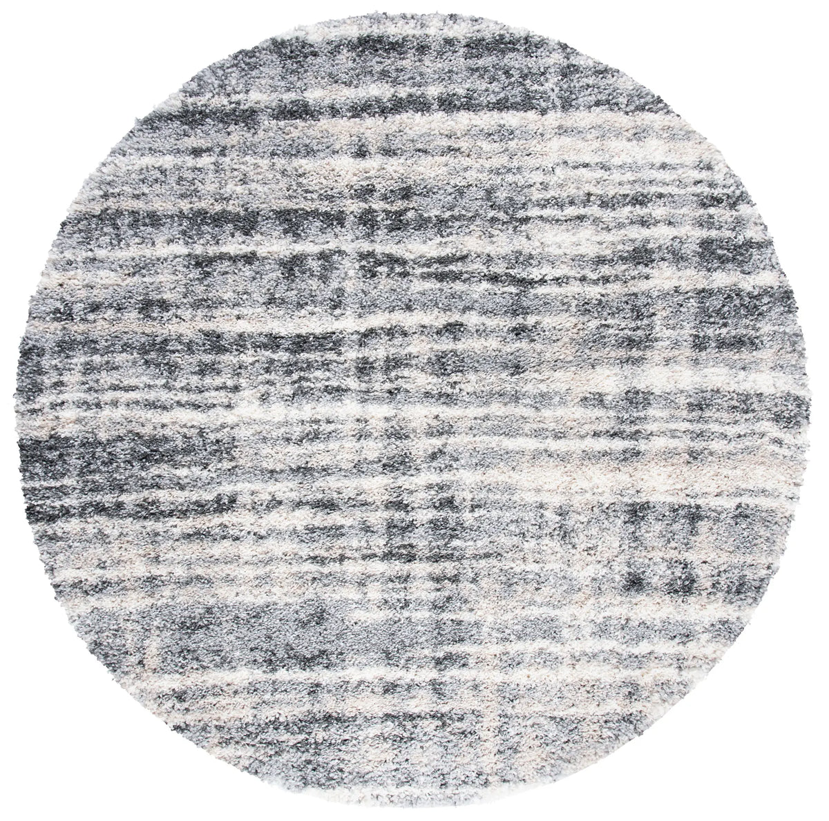 Safavieh Fontana Shag  800 5'-3" x 5'-3" Rug in Grey / Ivory