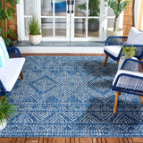 Safavieh Courtyard 6'-7" x 9'-6" Rug in Navy / Grey