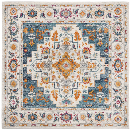 Safavieh Madison 6'-7" x 6'-7" Rug in Turquoise / Ivory