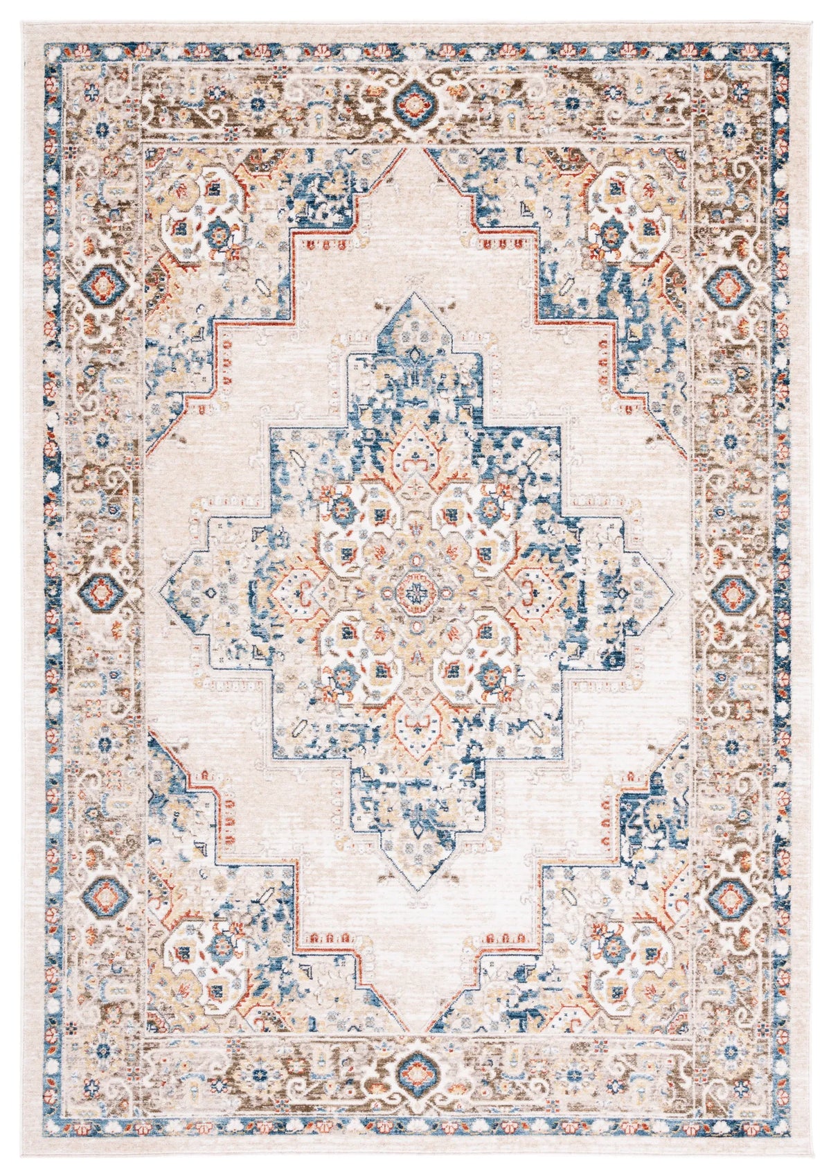 Safavieh Olympia 4'-0" x 6'-0" Rug in Beige / Blue