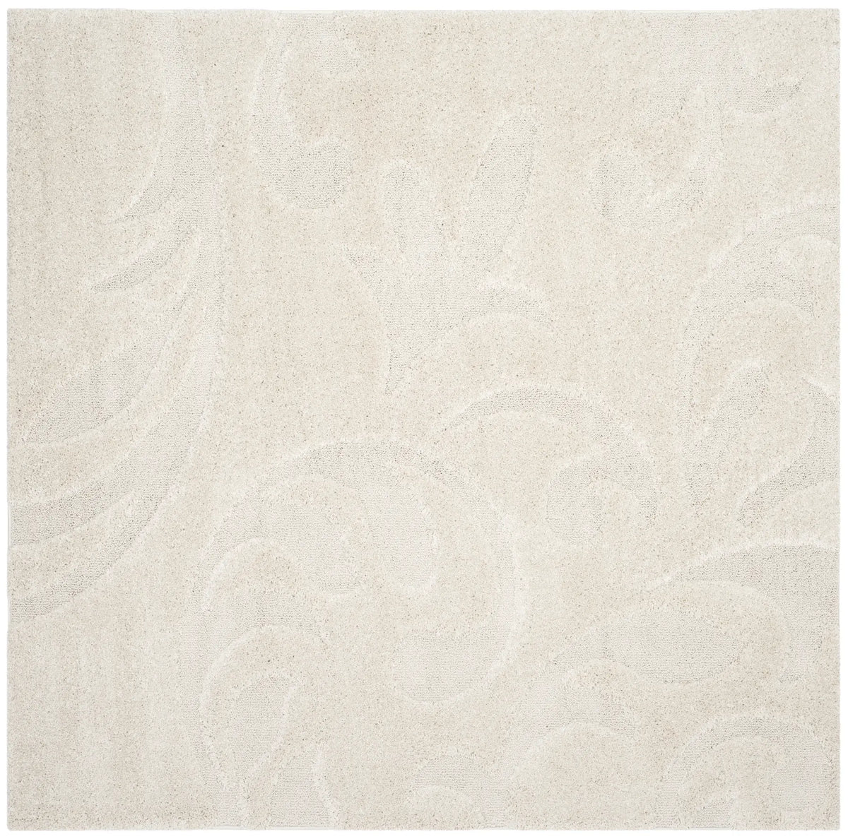 Safavieh Florida Shag 6'-7" x 6'-7" Rug in Creme / Creme