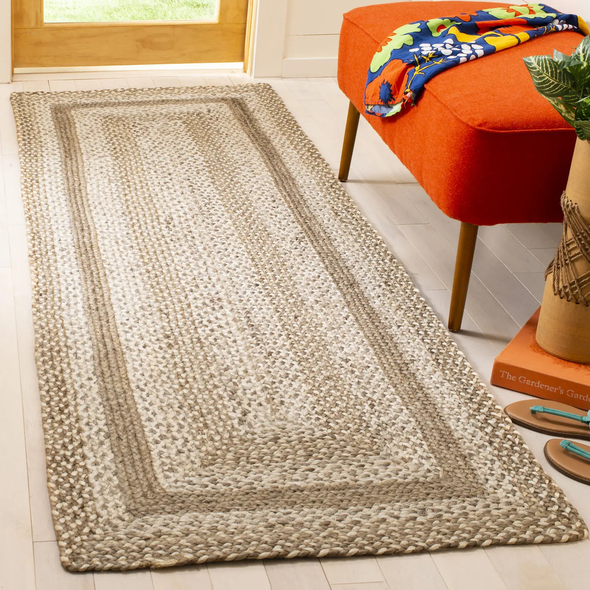 Safavieh Natural Fiber 2'-6" x 10'-0" Rug in Grey / Ivory