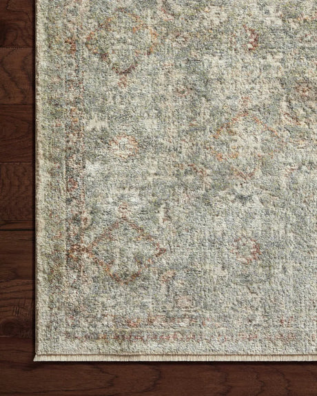 Loloi Sonnet Snn-02 Lagoon/Gold Rug - corner on wood