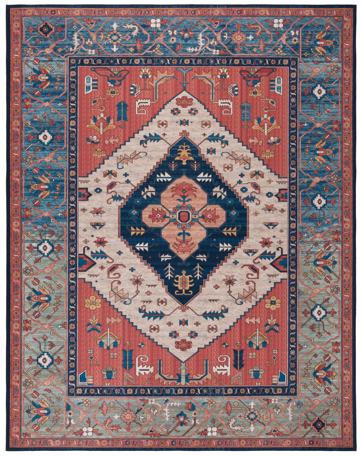 Safavieh Tucson 10'-0" x 14'-0" Rug in Rust / Blue