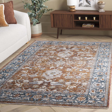 Safavieh Heirloom 700 4'-0" x 6'-0" Rug in Rust / Blue