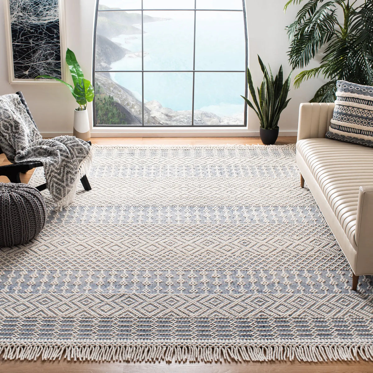 Safavieh Natura 10'-0" x 14'-0" Rug in Ivory / Blue