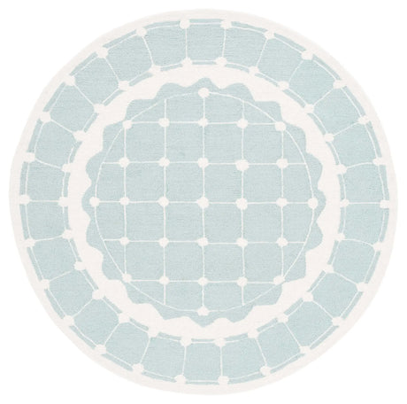 Safavieh Safavieh Kids 5'-0" x 5'-0" Rug in Turquoise / Ivory