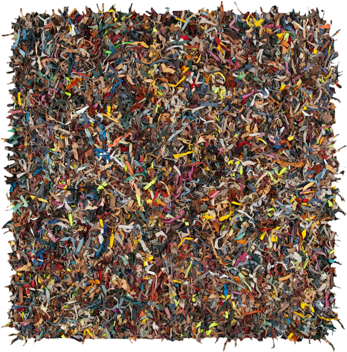 Safavieh Leather Shag 6'-0" x 6'-0" Rug in Multi
