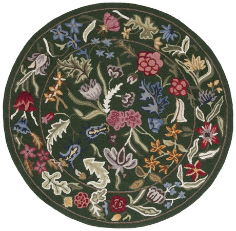 Safavieh Chelsea 5'-6" x 5'-6" Rug in Green / Pink