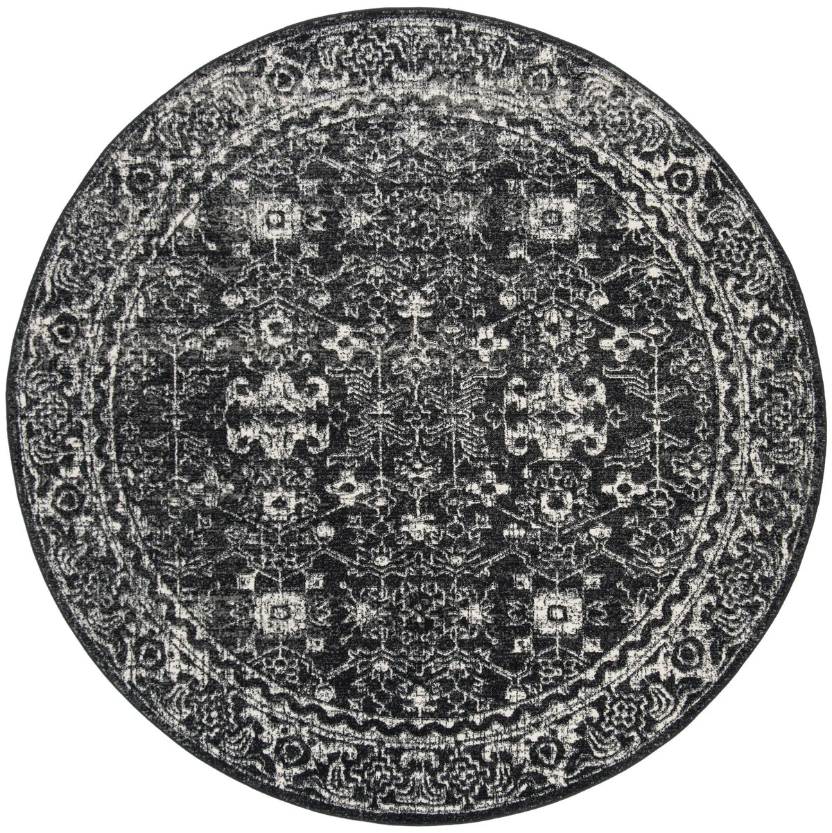 Safavieh Evoke 6'-7" x 6'-7" Rug in Charcoal / Ivory