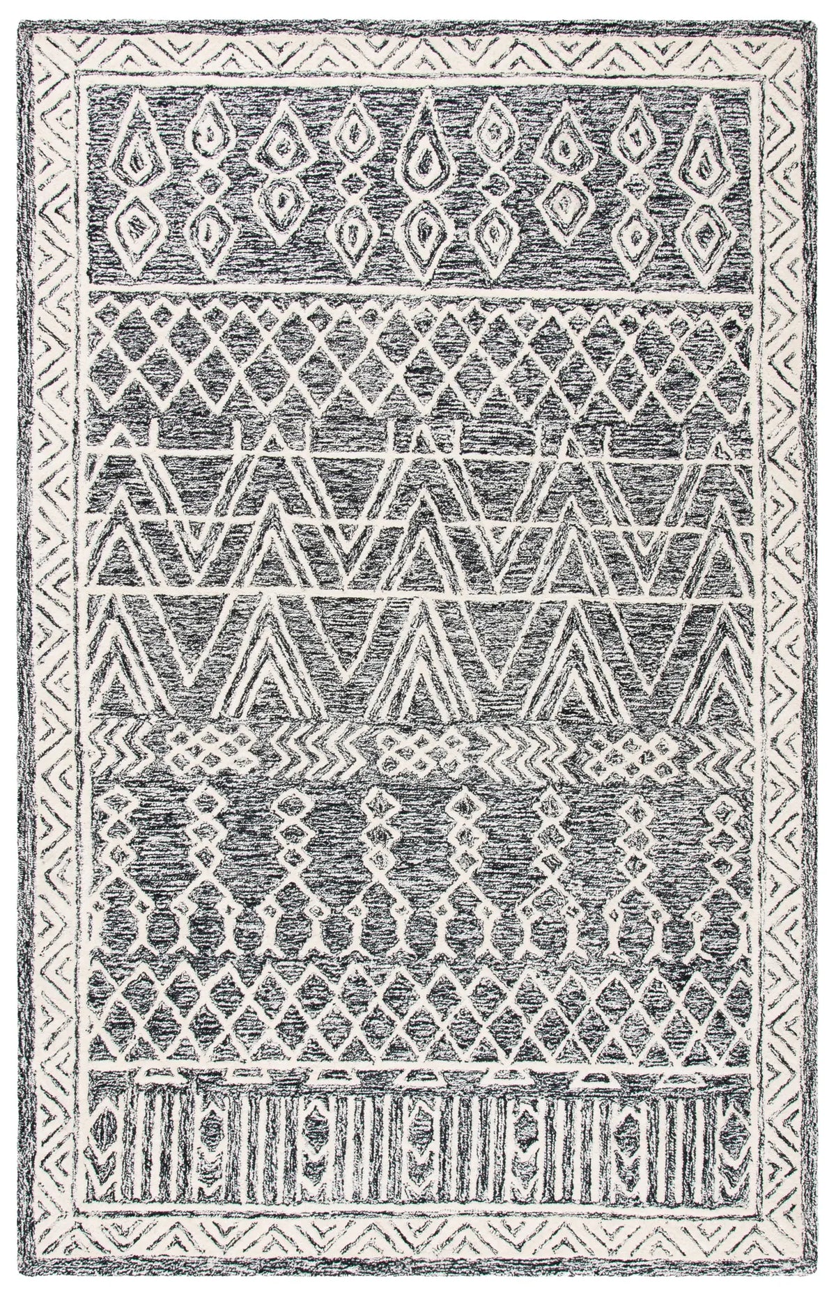 Safavieh Abstract 4'-0" x 6'-0" Rug in Ivory / Black