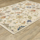 Oriental Weavers Lucca 5507W Ivory/ Multi Rug - angle detail