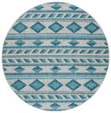 Safavieh Courtyard 6'-7" x 6'-7" Rug in Grey / Teal