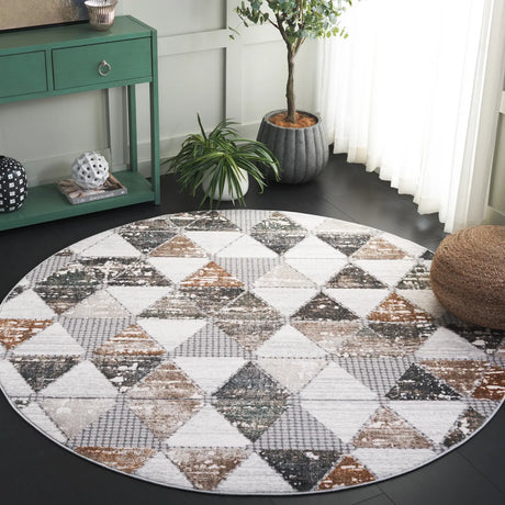 Safavieh Alenia 100 6'-7" x 6'-7" Rug in Grey / Beige