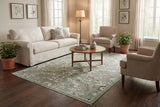 Dynamic Rugs Botanica 13359 Power Loomed Contemporary Olive/Multi Rug - Room