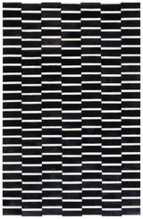 Safavieh Studio Leather 4'-0" x 6'-0" Rug in Black / Beige