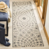 Safavieh Courtyard 2'-3" x 8'-0" Rug in Anthracite / Beige