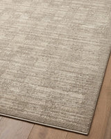Loloi Darby Dar-07 Pebble/Sand Rug - angled corner on wood