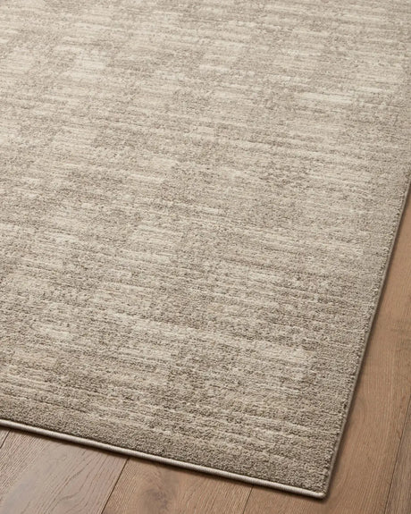 Loloi Darby Dar-07 Pebble/Sand Rug - angled corner on wood
