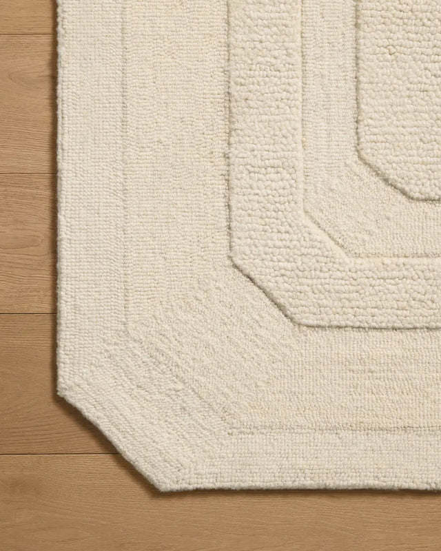 Loloi Clayton CLN-01 Ivory Rug - corner on wood