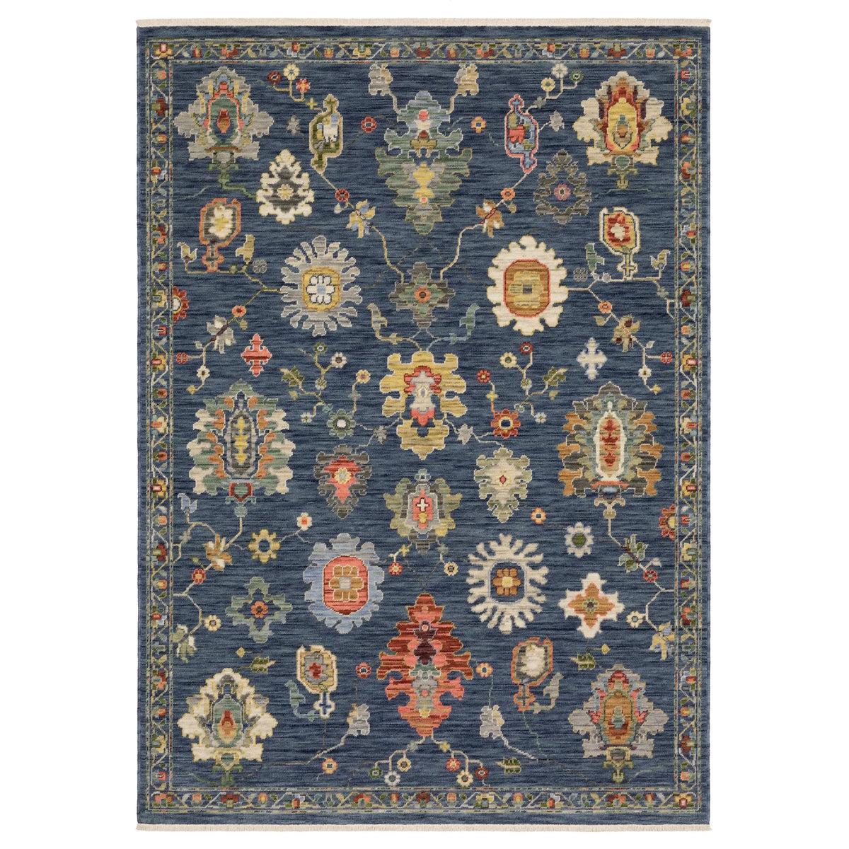 Oriental Weavers Sphinx LUCCA 2863B Blue Floral Rugs - main flat