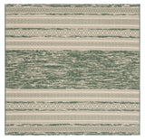 Safavieh Courtyard 6'-7" x 6'-7" Rug in Dark Green / Beige