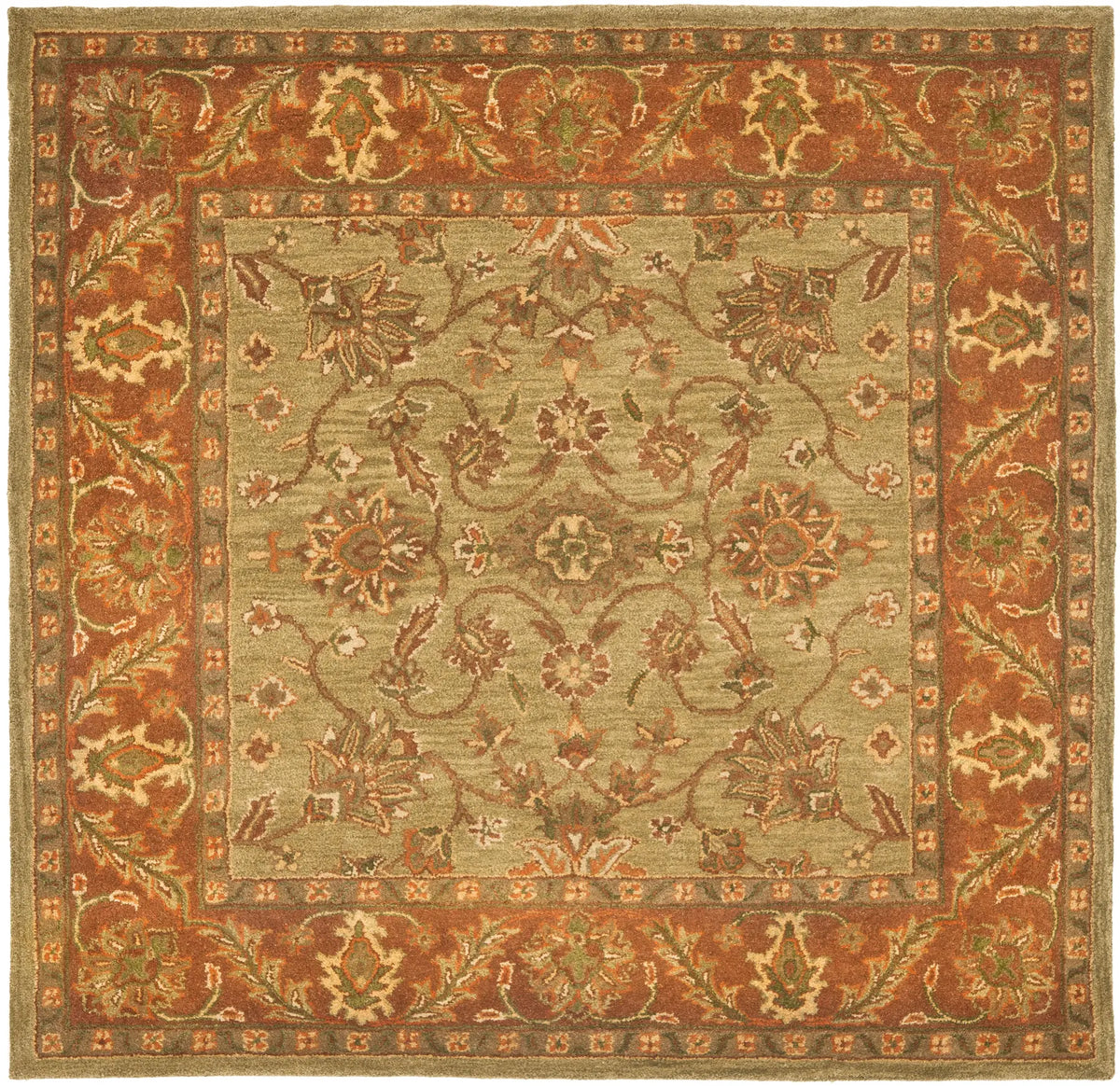Safavieh Golden Jaipur 6'-0" x 6'-0" Rug in Green / Rust