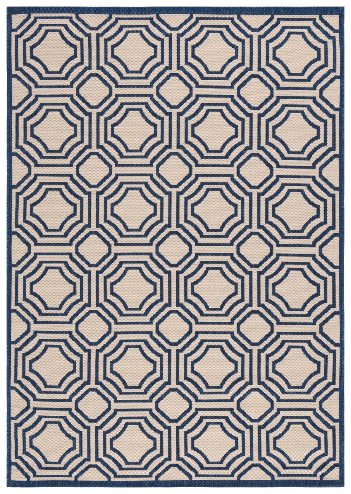 Safavieh Courtyard 5'-3" x 7'-7" Rug in Beige / Navy
