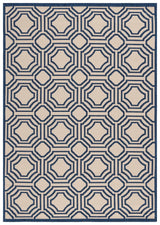 Safavieh Courtyard 5'-3" x 7'-7" Rug in Beige / Navy