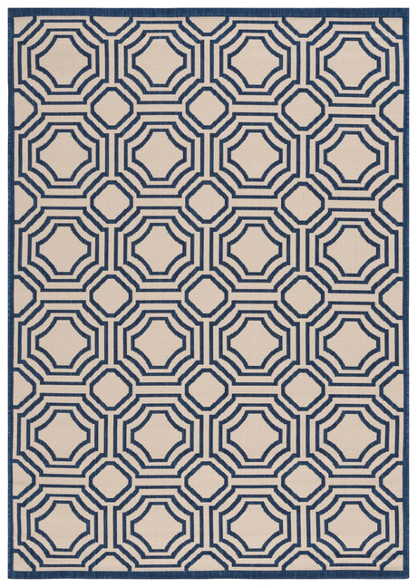 Safavieh Courtyard 5'-3" x 7'-7" Rug in Beige / Navy