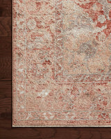 Loloi Sonnet Snn-10 Spice/Multi Rug - corner on wood