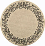 Safavieh Courtyard 5'-3" x 5'-3" Rug in Sand / Black