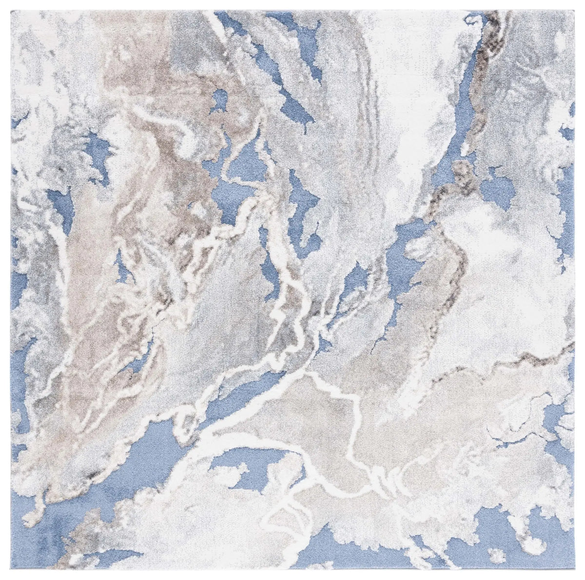 Safavieh Cyrus Shag 6'-7" x 6'-7" Rug in Blue / Beige