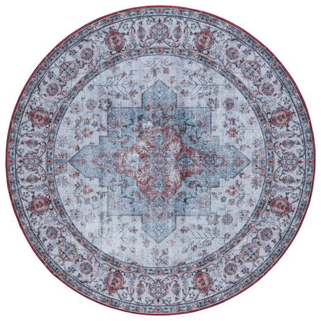 Safavieh Tucson 6'-0" x 6'-0" Rug in Light Blue / Rust