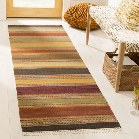 Safavieh Striped Kilim 2'-3" x 10'-0" Rug in Gold