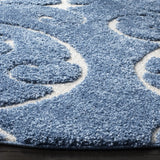 Safavieh Florida Shag 5'-0" x 5'-0" Rug in Light Blue / Cream