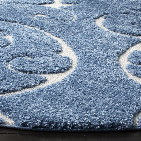 Safavieh Florida Shag 5'-0" x 5'-0" Rug in Light Blue / Cream