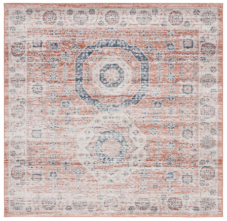 Safavieh Madison 800 6'-7" x 6'-7" Rug in Rust / Ivory