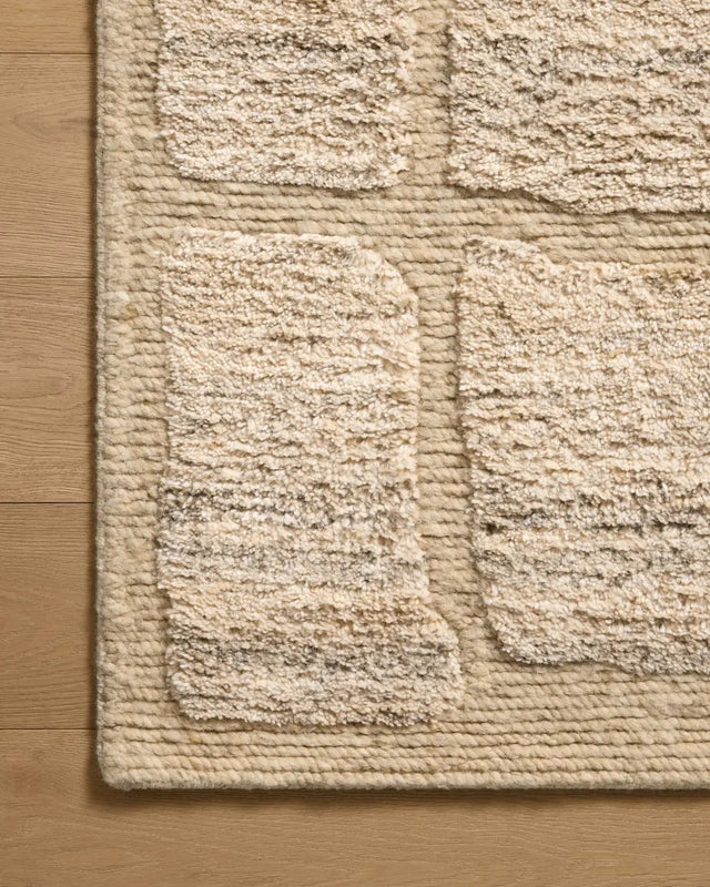 Loloi Hughes HUS-01 Natural Rug - corner on wood