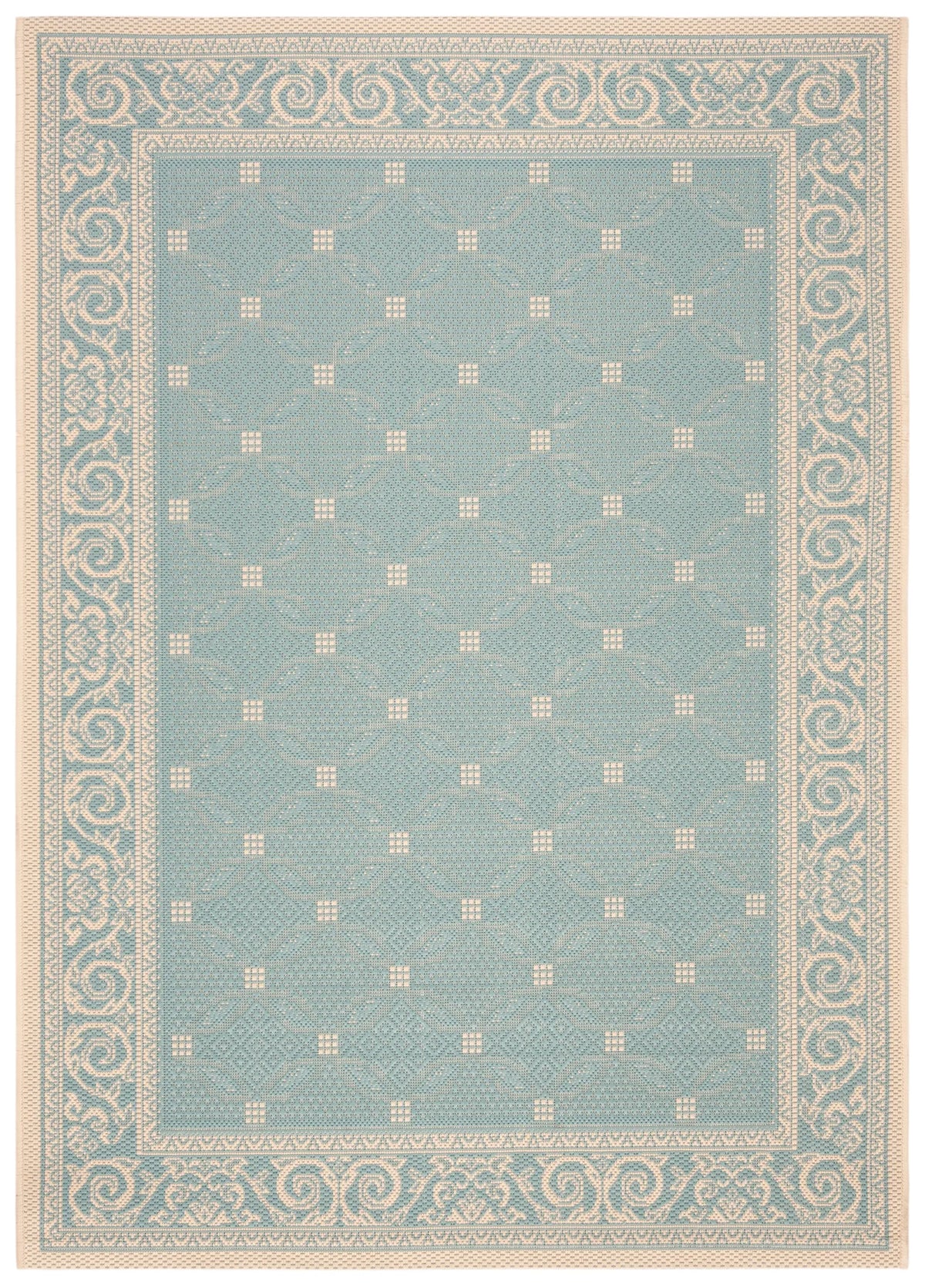 Safavieh Courtyard 4'-0" x 5'-7" Rug in Aqua / Cream