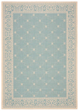 Safavieh Courtyard 4'-0" x 5'-7" Rug in Aqua / Cream