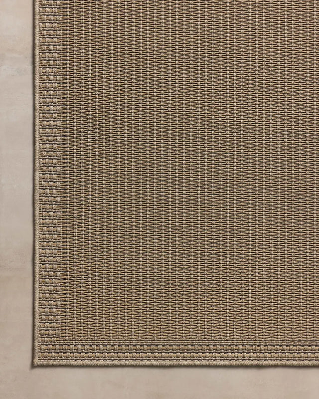 Chris Loves Julia x Loloi Providence PRC-02 Natural / Sand Rug - corner on wood
