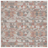 Safavieh Pyramid 6'-7" x 6'-7" Rug in Grey/Ivory / Rust