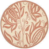 Safavieh Courtyard 5'-3" x 5'-3" Rug in Natural / Terra