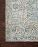 Loloi Wynter Wyn-10 Ocean/Silver Rugs - corner on wood