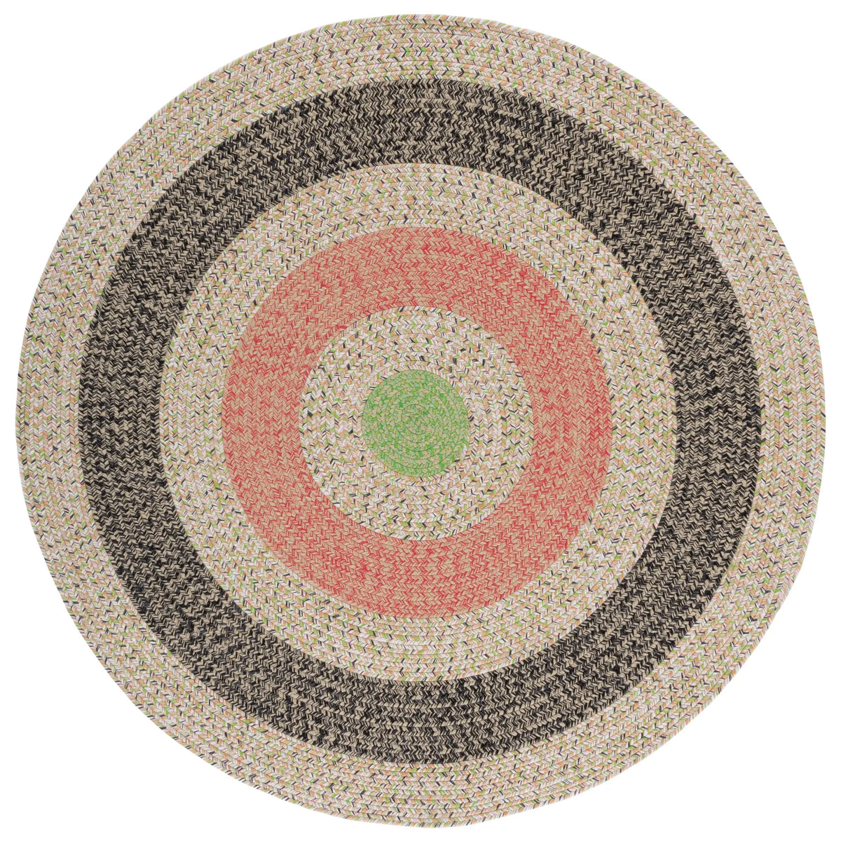 Safavieh Braided 5'-0" x 5'-0" Rug in Black / Light Green