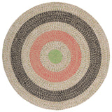 Safavieh Braided 5'-0" x 5'-0" Rug in Black / Light Green
