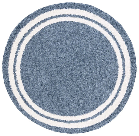Safavieh Calico Shag 6'-7" x 6'-7" Rug in Blue / Ivory