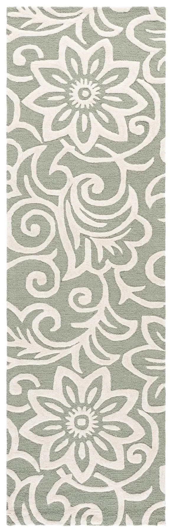 Safavieh Glamour 2'-3" x 8'-0" Rug in Sage Green / Ivory